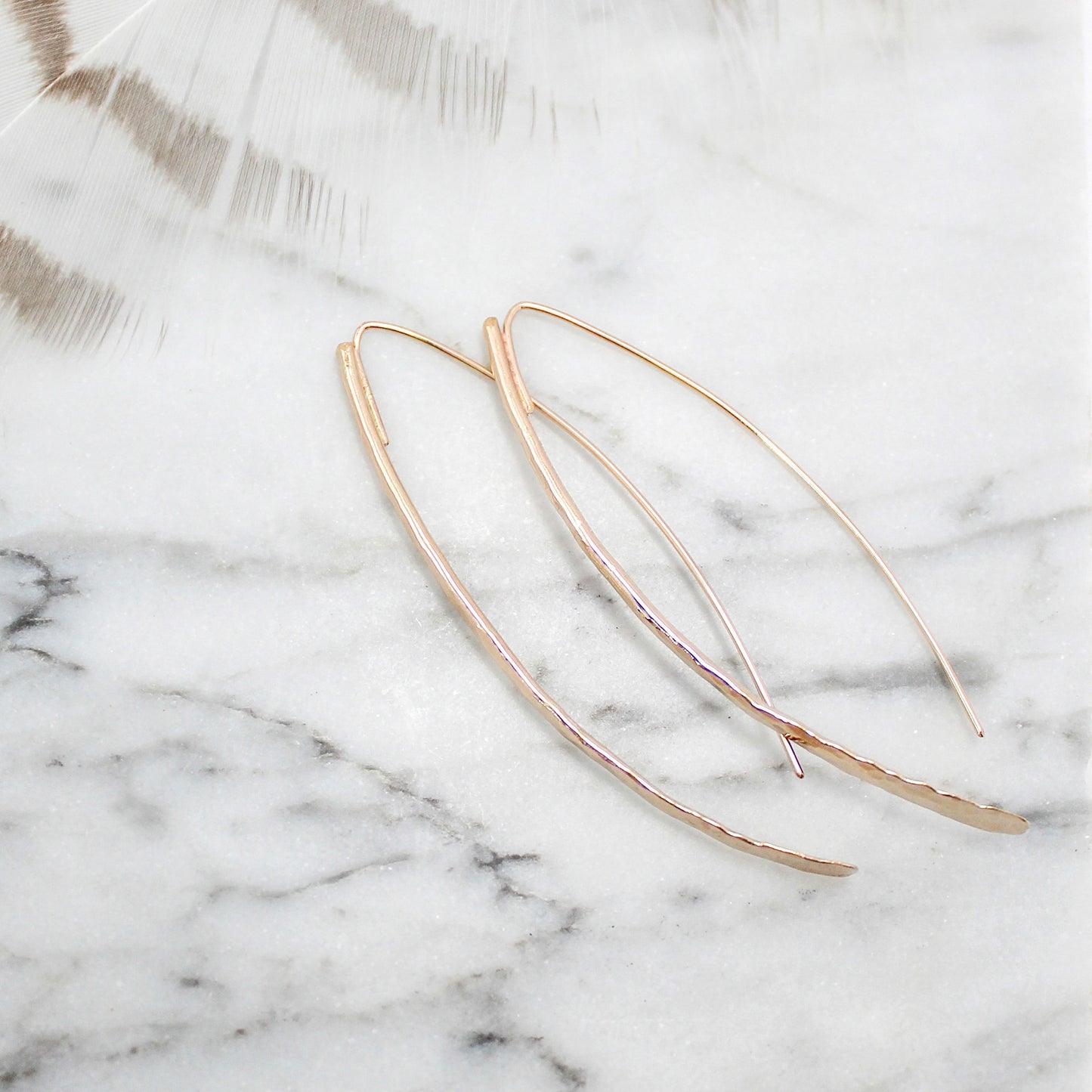 ‘Costa’ Hammered 14K Gold Fill Threaders Earring Pair