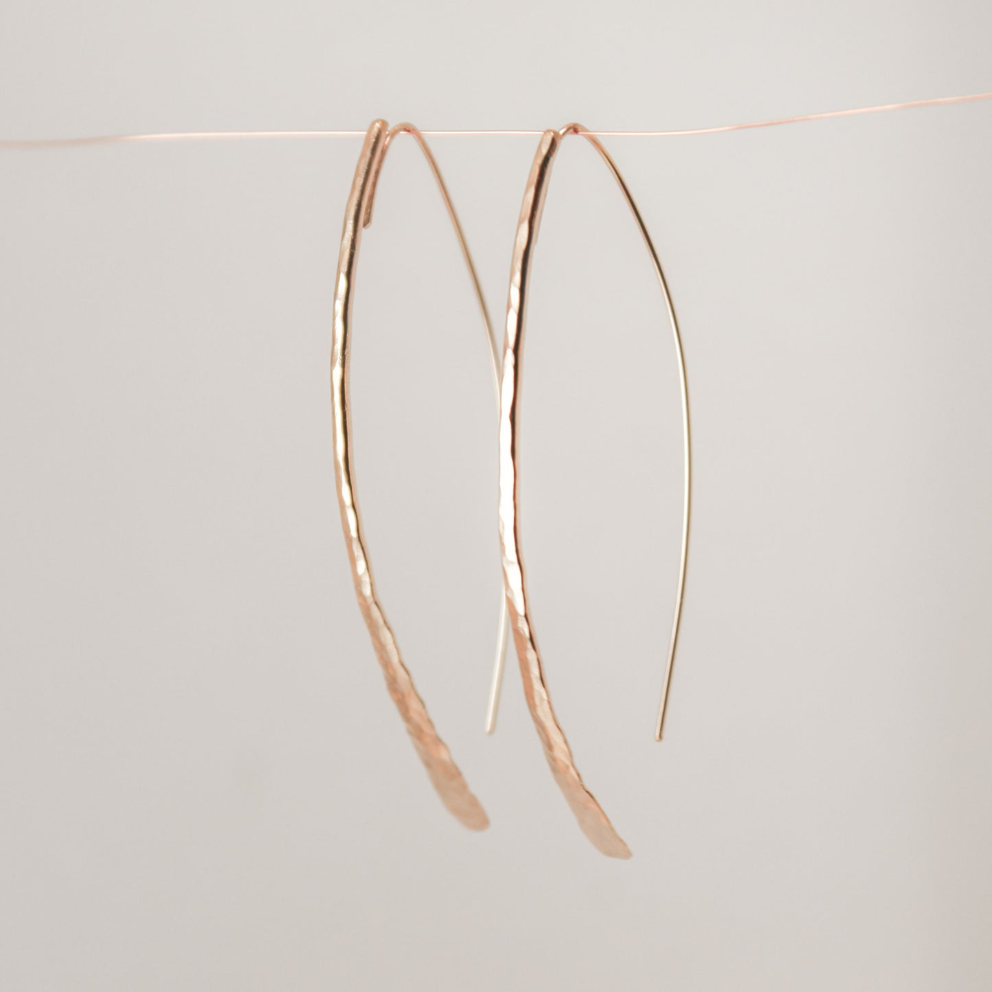 ‘Costa’ Hammered 14K Gold Fill Threaders Earring Pair