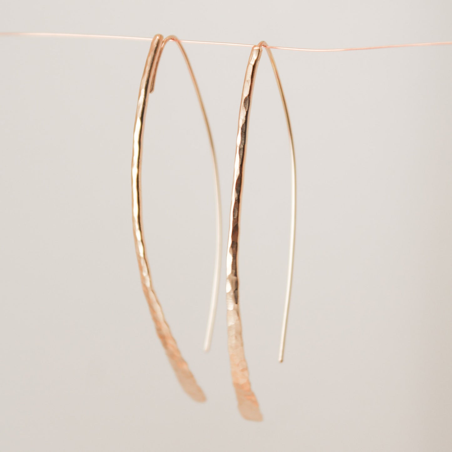 ‘Costa’ Hammered 14K Gold Fill Threaders Earring Pair