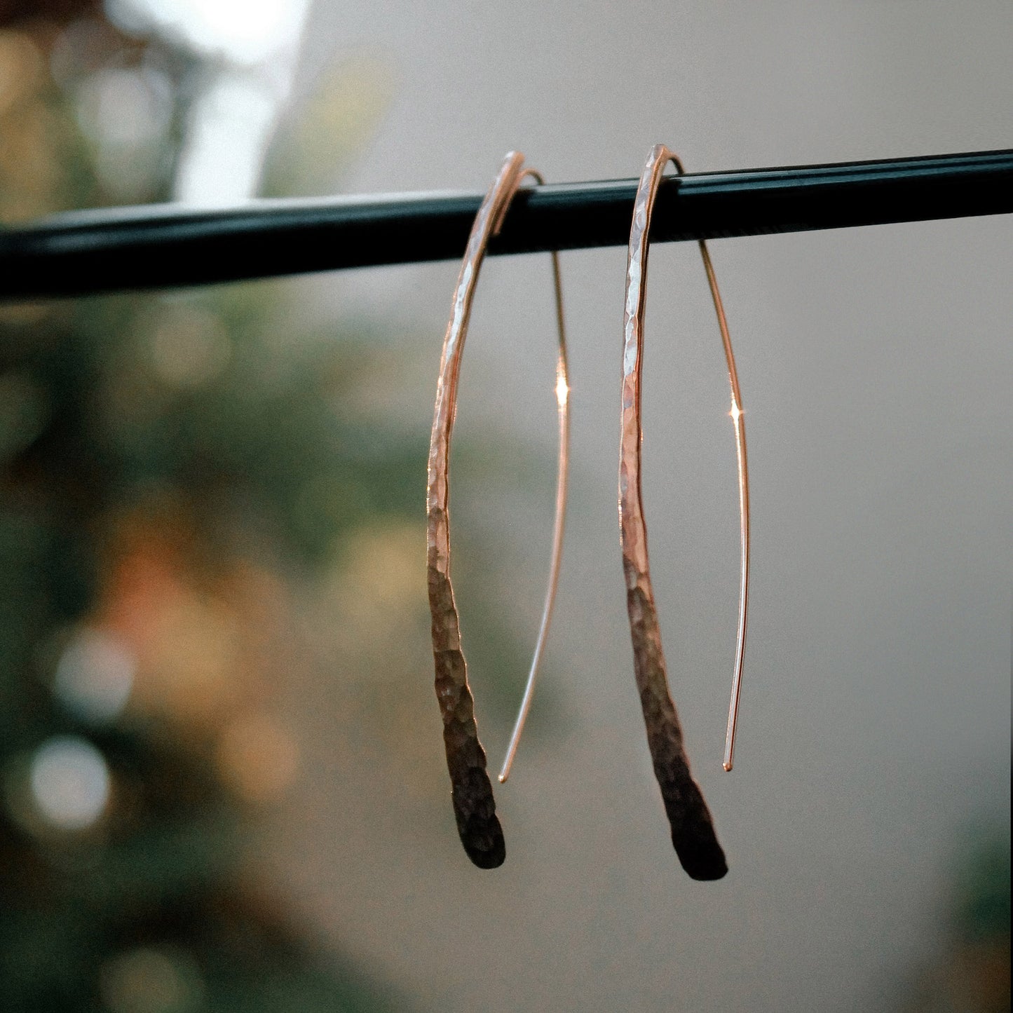 ‘Costa’ Hammered 14K Gold Fill Threaders Earring Pair