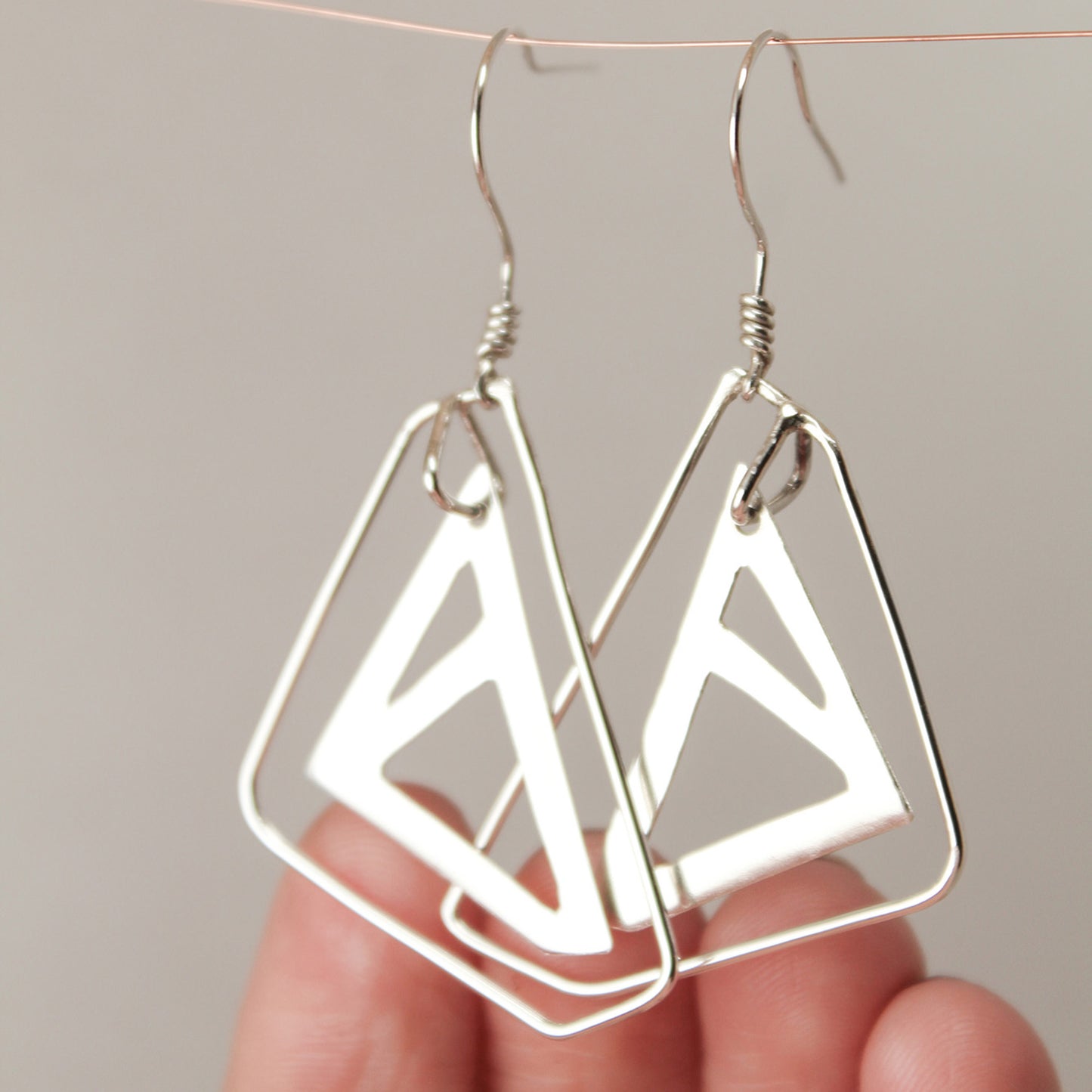 ‘Modern Butterfly’ Abstract Sterling Silver Earring Pair A