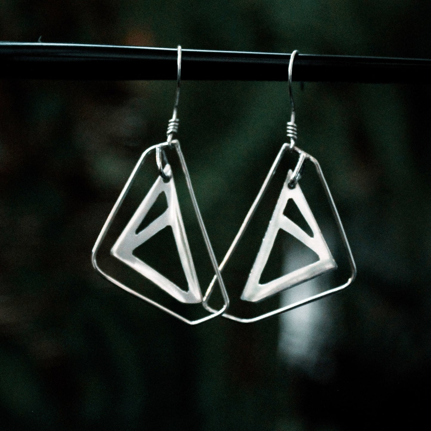 ‘Modern Butterfly’ Abstract Sterling Silver Earring Pair A