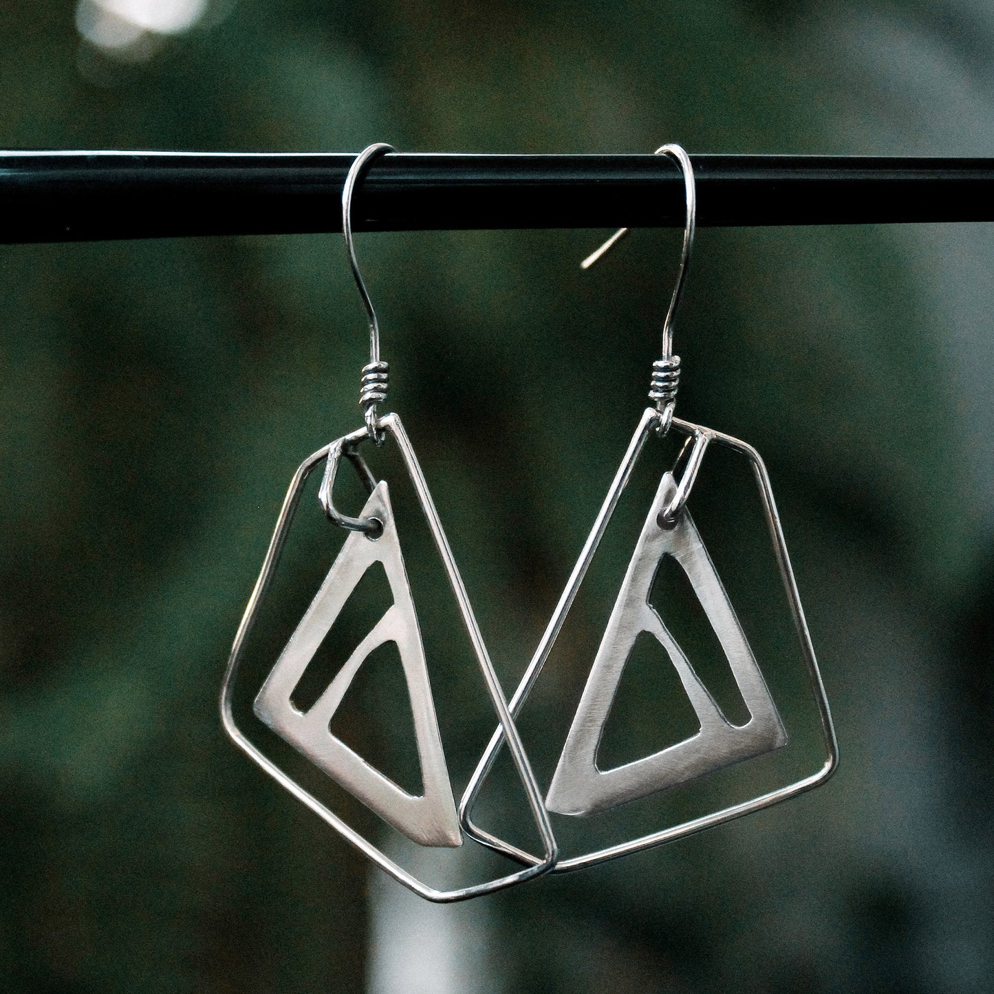 ‘Modern Butterfly’ Abstract Sterling Silver Earring Pair B