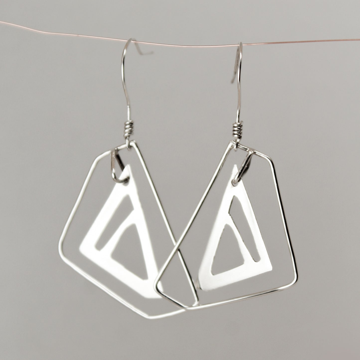 ‘Modern Butterfly’ Abstract Sterling Silver Earring Pair B