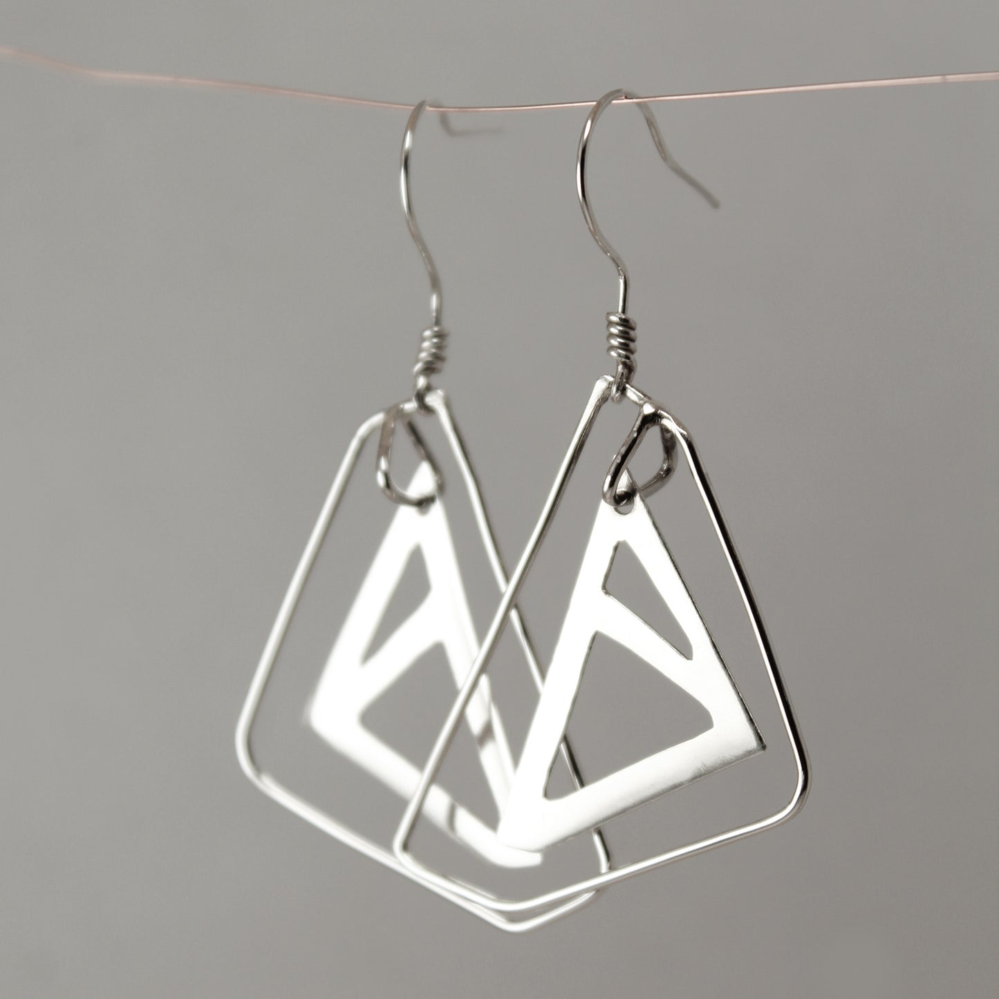 ‘Modern Butterfly’ Abstract Sterling Silver Earring Pair A