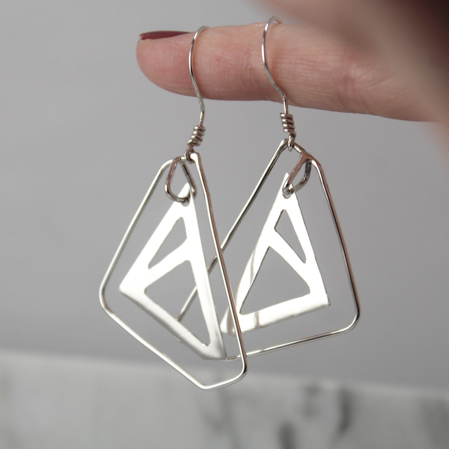 ‘Modern Butterfly’ Abstract Sterling Silver Earring Pair A