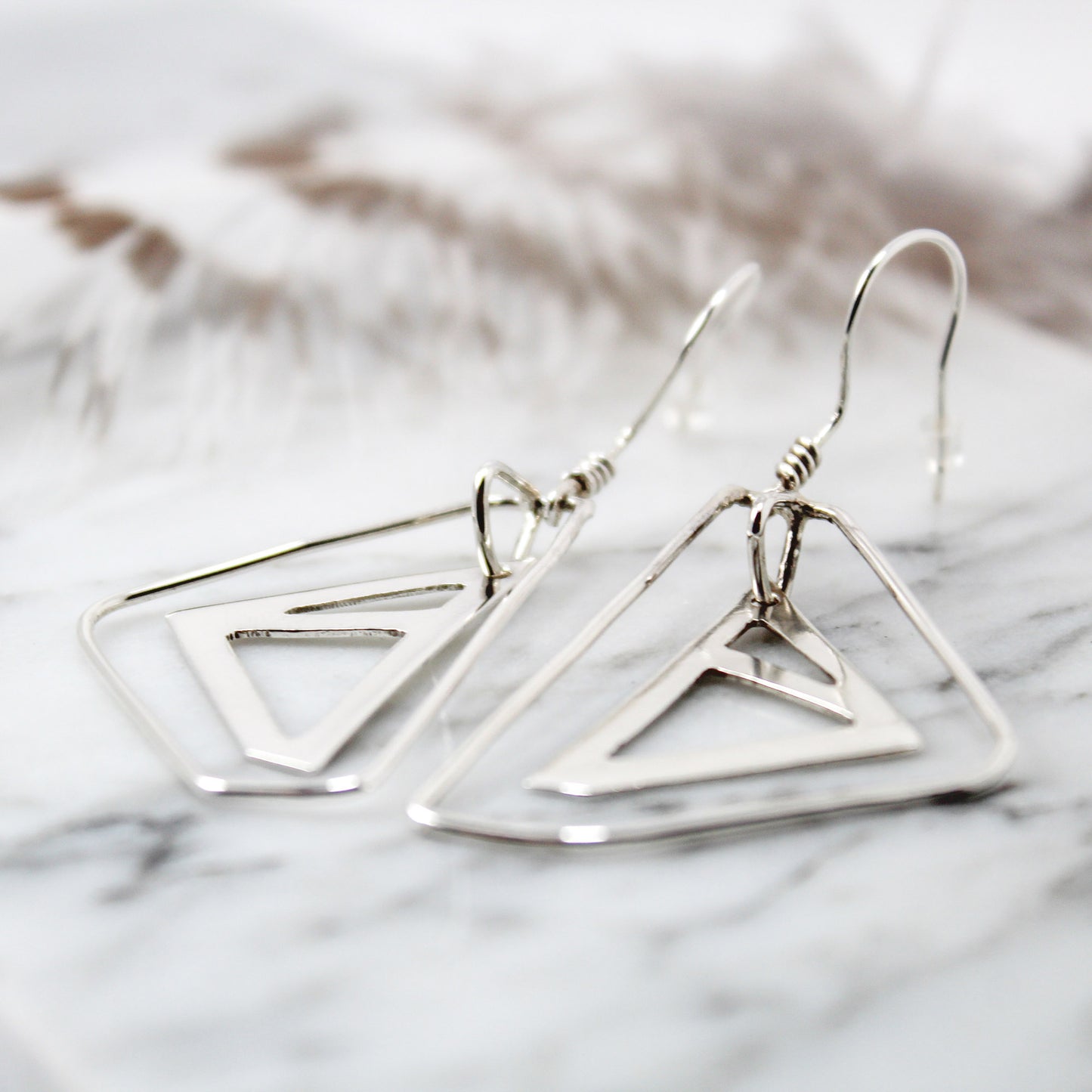 ‘Modern Butterfly’ Abstract Sterling Silver Earring Pair A