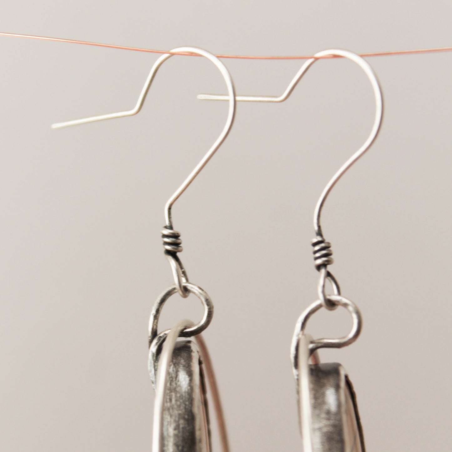 Maligano Jasper Oval Sterling Silver Rotating Hoop Earring Pair with Patina