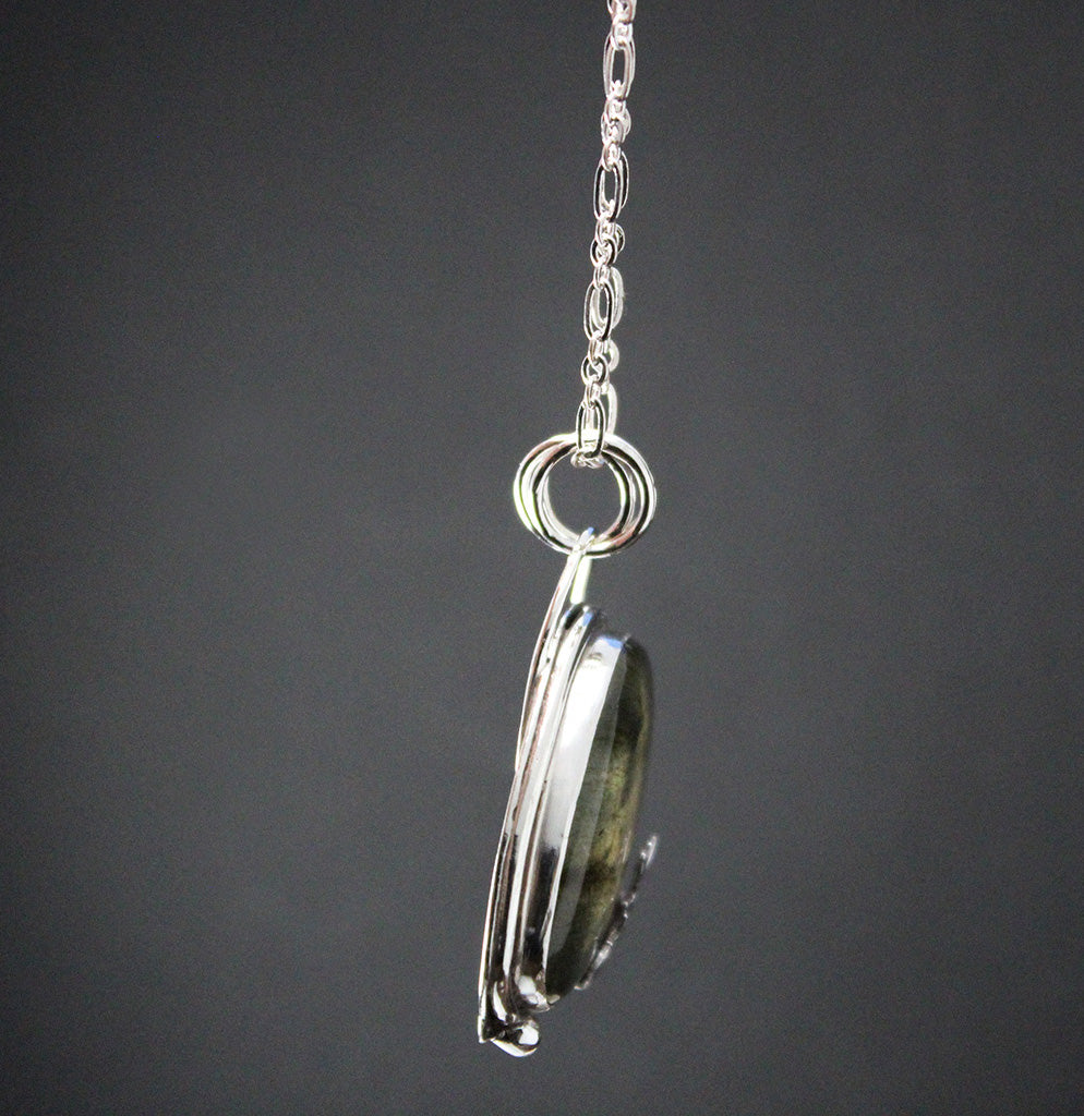 Rare Purple Labradorite Decorative Sterling Silver Pendant