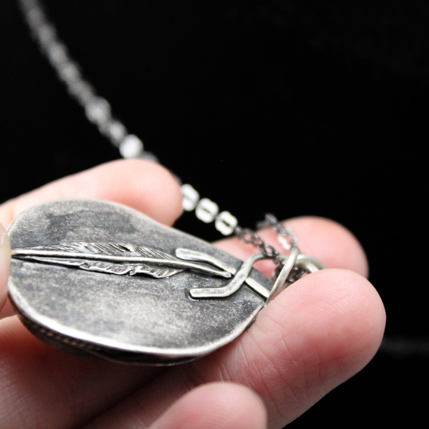 Maligano Jasper Peardrop Decorative Pendant with Patina