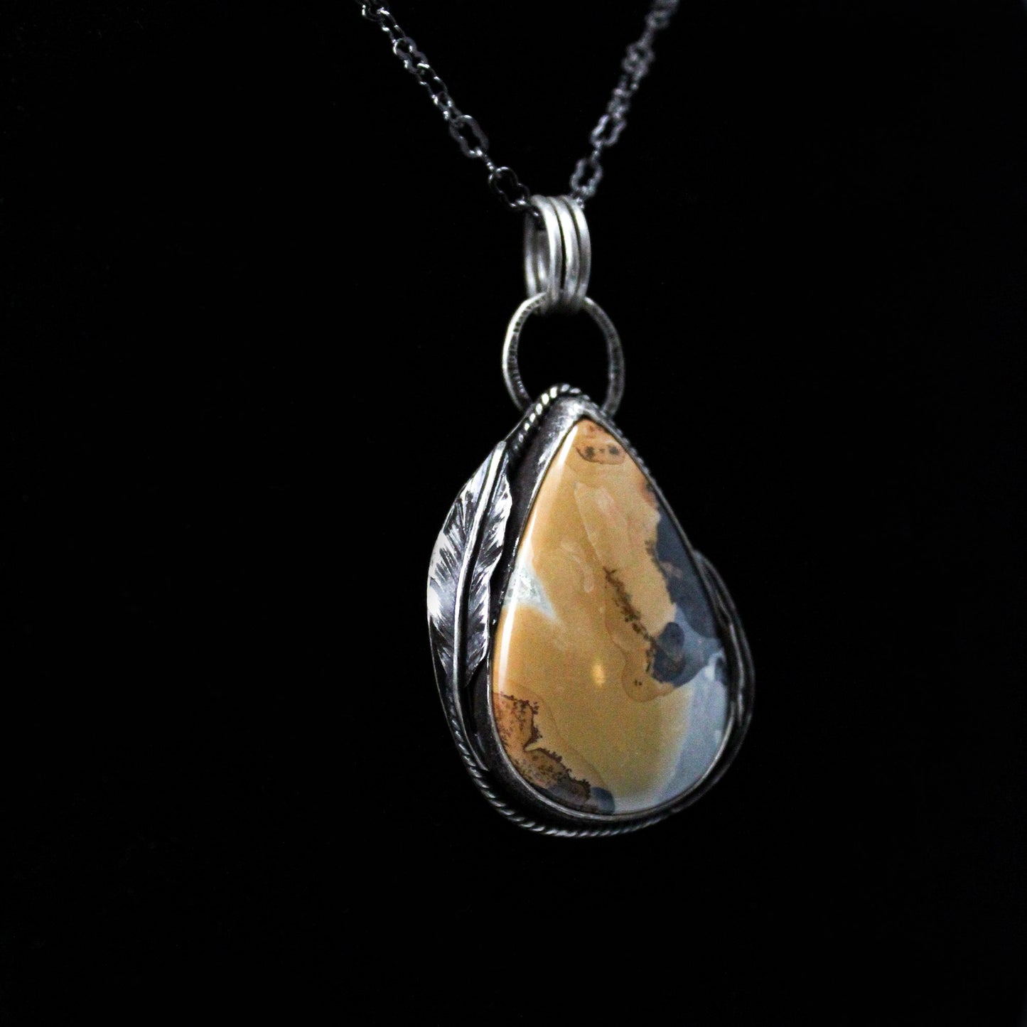 Maligano Jasper Peardrop Decorative Pendant with Patina
