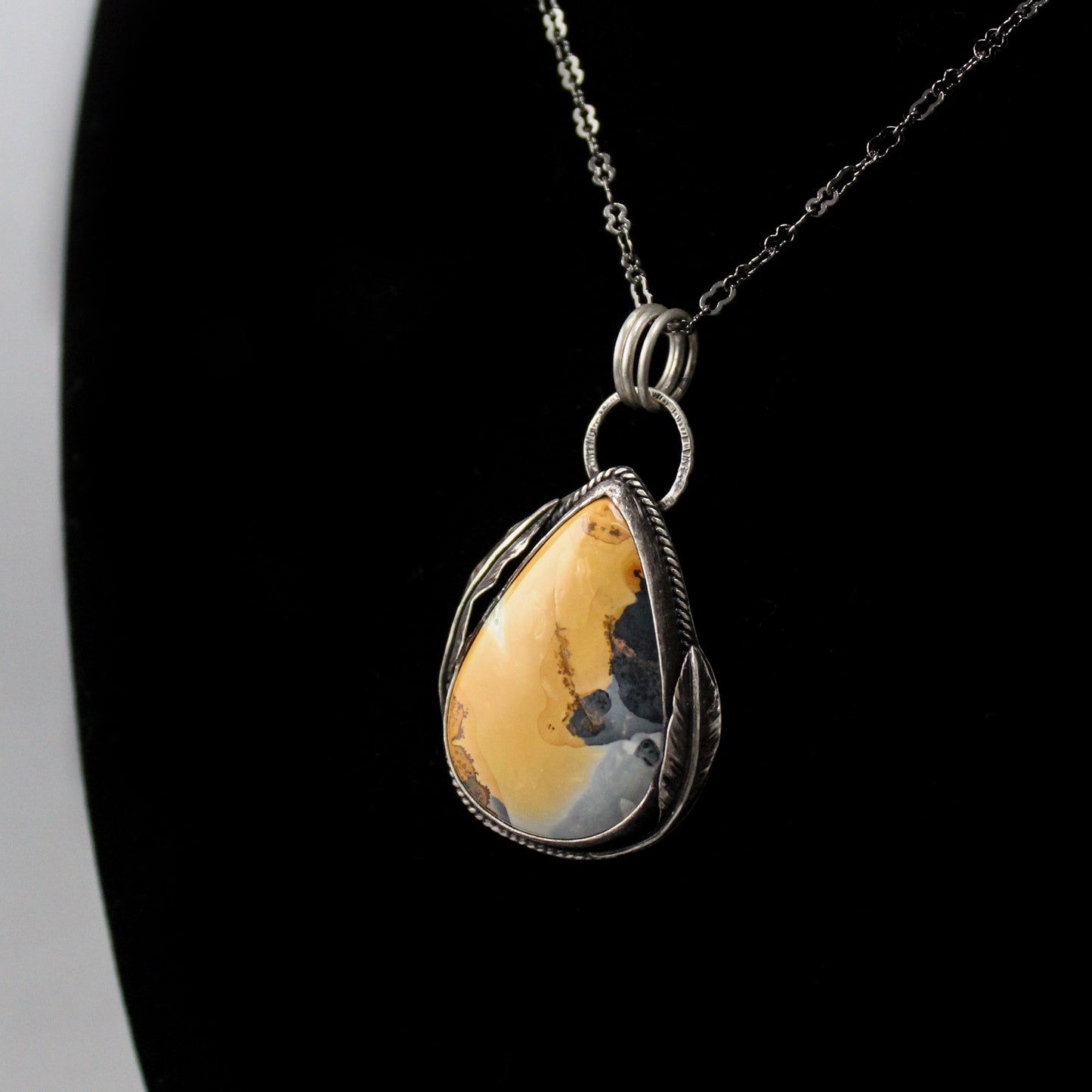 Maligano Jasper Peardrop Decorative Pendant with Patina