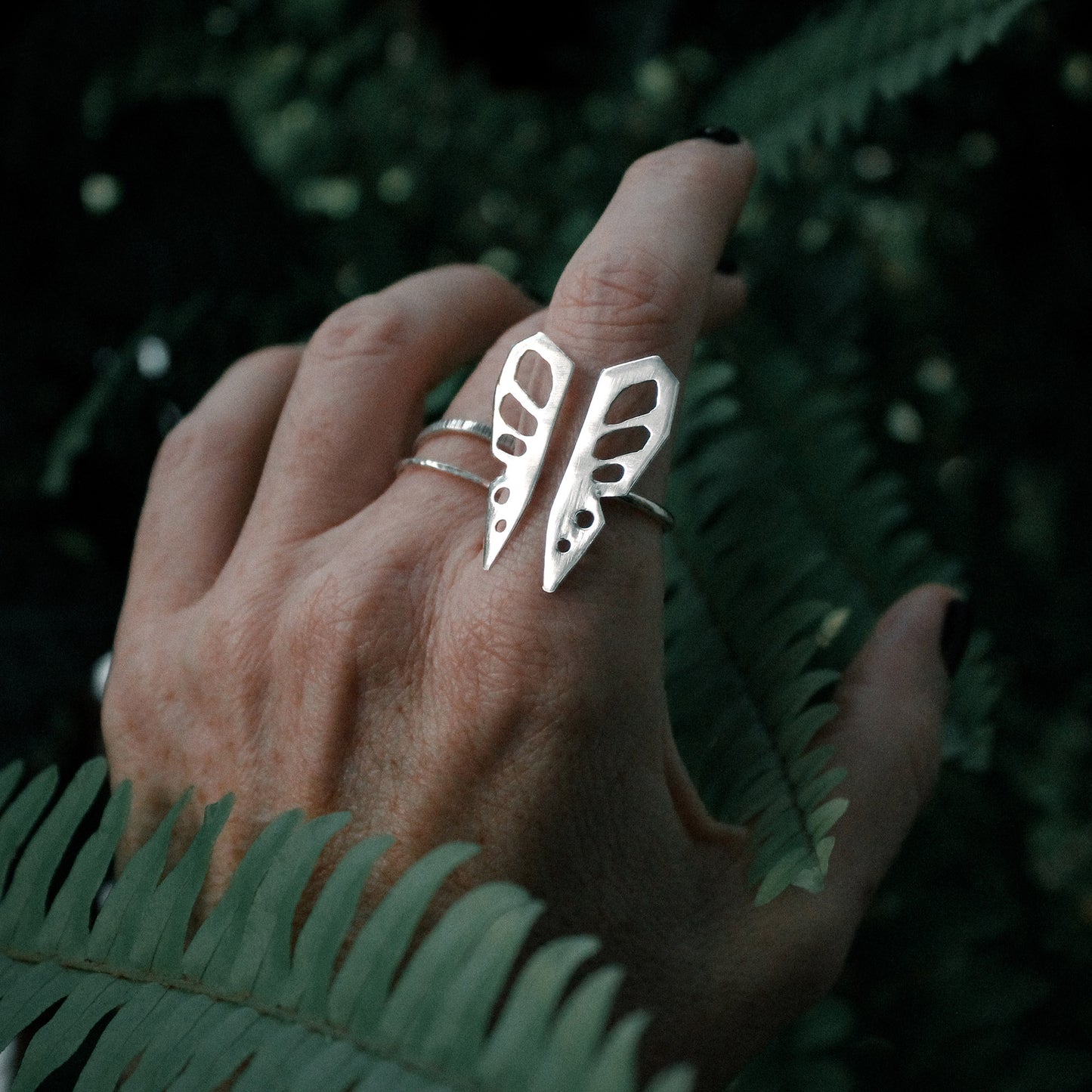 Butterfly Sterling Silver Split Ring – Size 7