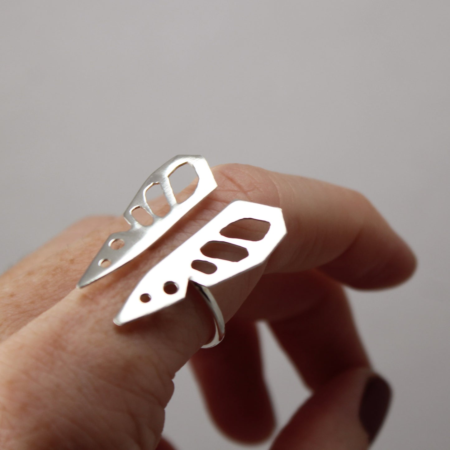 Butterfly Sterling Silver Split Ring – Size 7