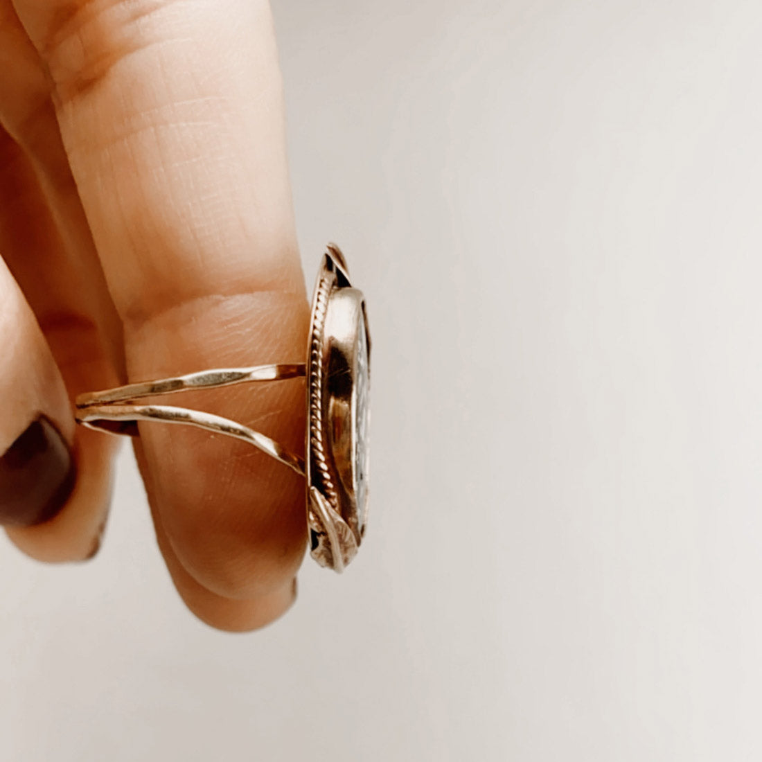 Maligano Jasper Oval Decorative Statement Ring in 14K Gold Fill – Size 7