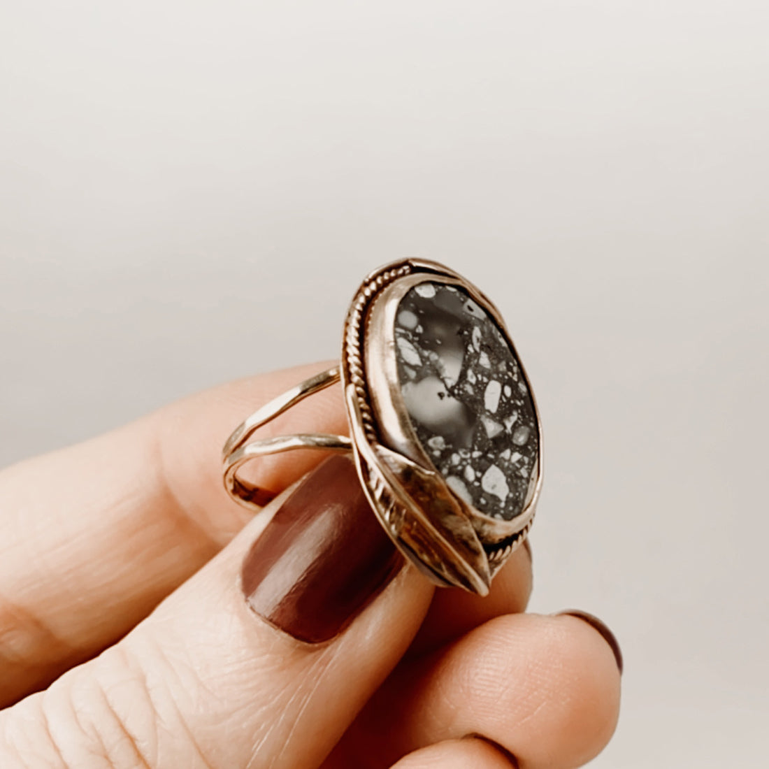 Maligano Jasper Oval Decorative Statement Ring in 14K Gold Fill – Size 7