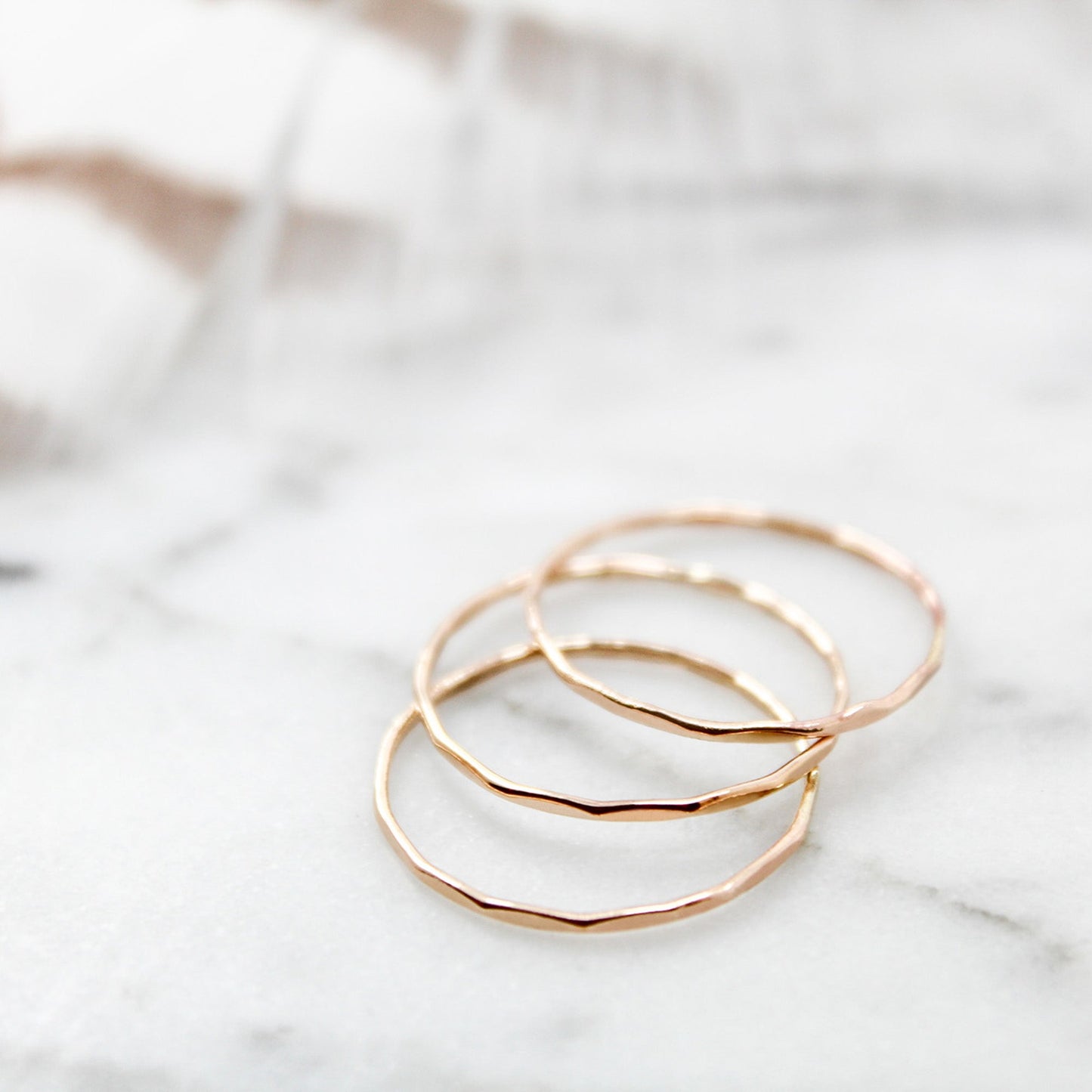14k gold fill stacker ring trio