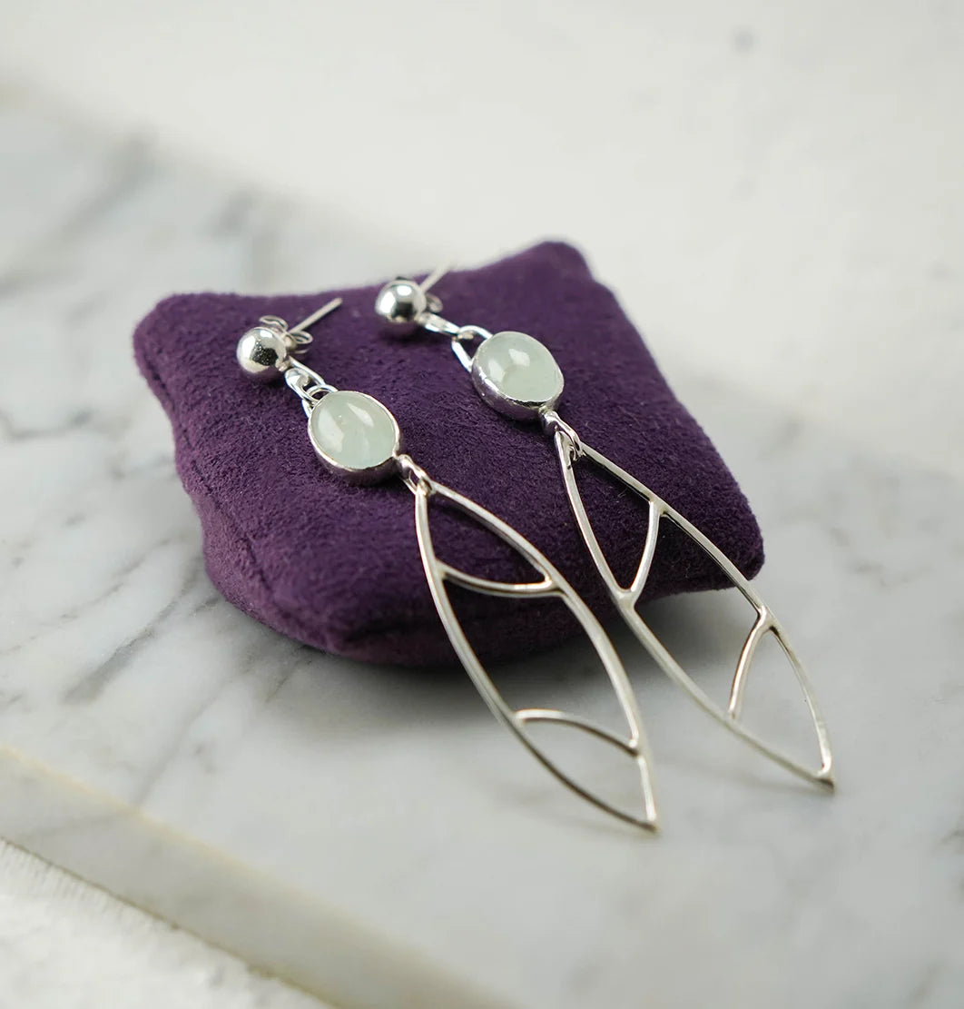 
                  
                    **POP UP ART - Aquamarine "Fin" Sterling Silver Dangle Earring Pair
                  
                