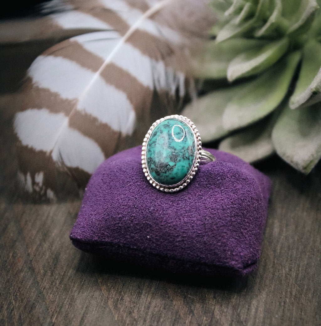 
                  
                    *Custom Order - Turquoise Decorative Sterling Silver Ring – Size 7
                  
                