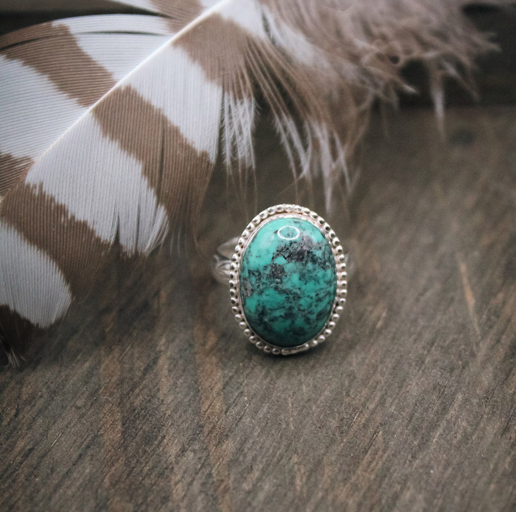 
                  
                    *Custom Order - Turquoise Decorative Sterling Silver Ring – Size 7
                  
                
