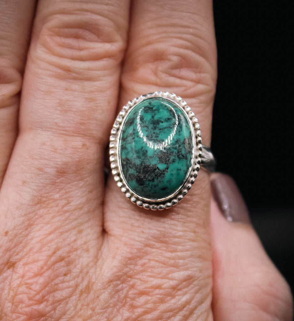 
                  
                    *Custom Order - Turquoise Decorative Sterling Silver Ring – Size 7
                  
                