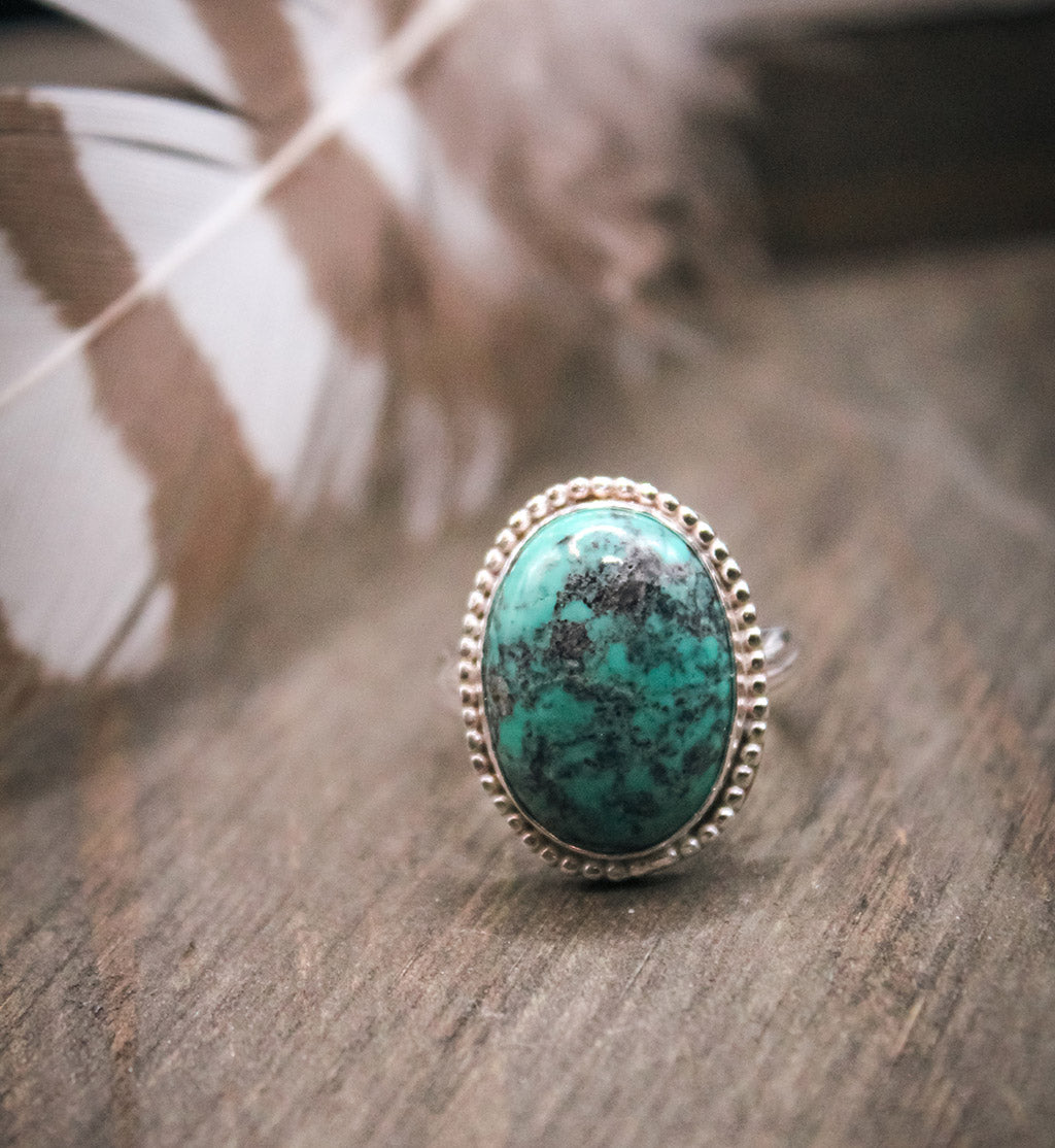 
                  
                    *Custom Order - Turquoise Decorative Sterling Silver Ring – Size 7
                  
                