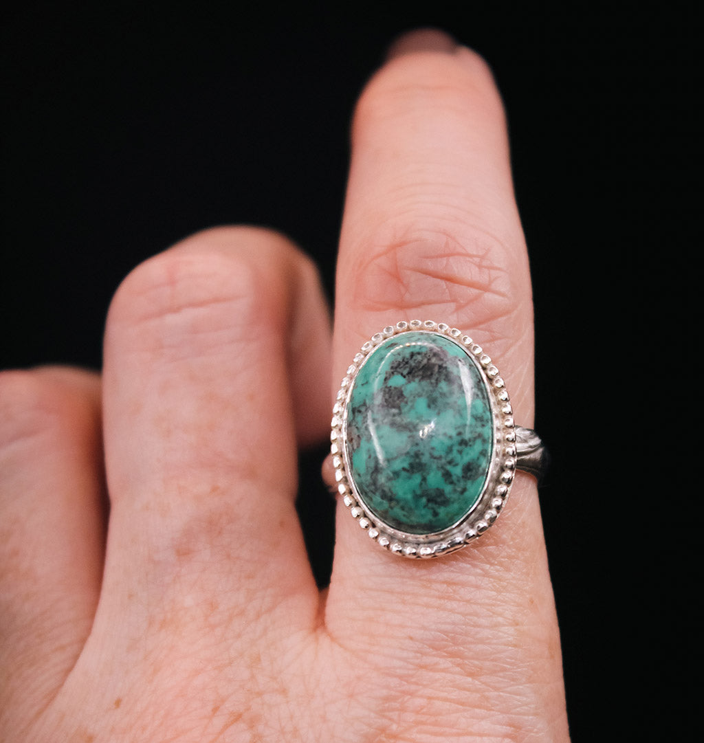 
                  
                    *Custom Order - Turquoise Decorative Sterling Silver Ring – Size 7
                  
                