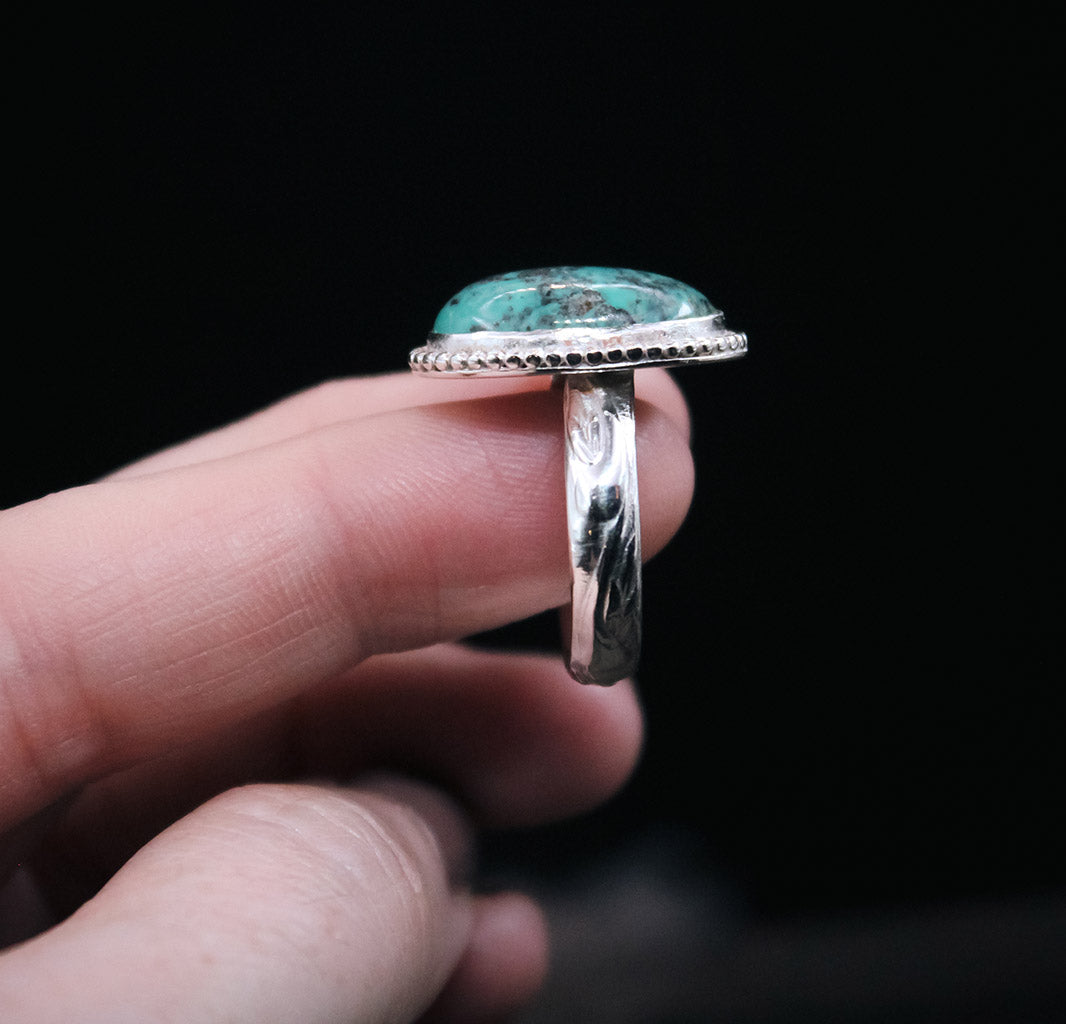 
                  
                    *Custom Order - Turquoise Decorative Sterling Silver Ring – Size 7
                  
                