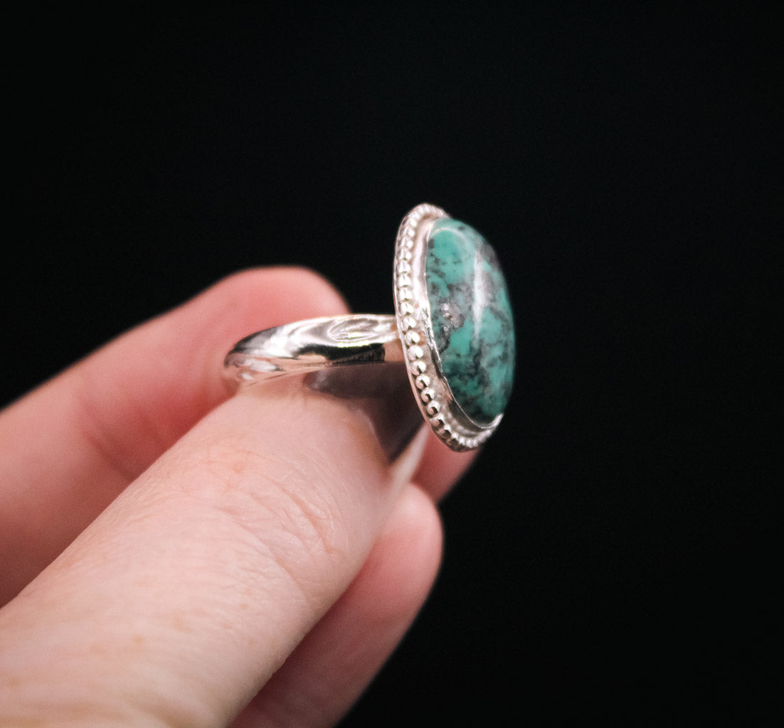 
                  
                    *Custom Order - Turquoise Decorative Sterling Silver Ring – Size 7
                  
                