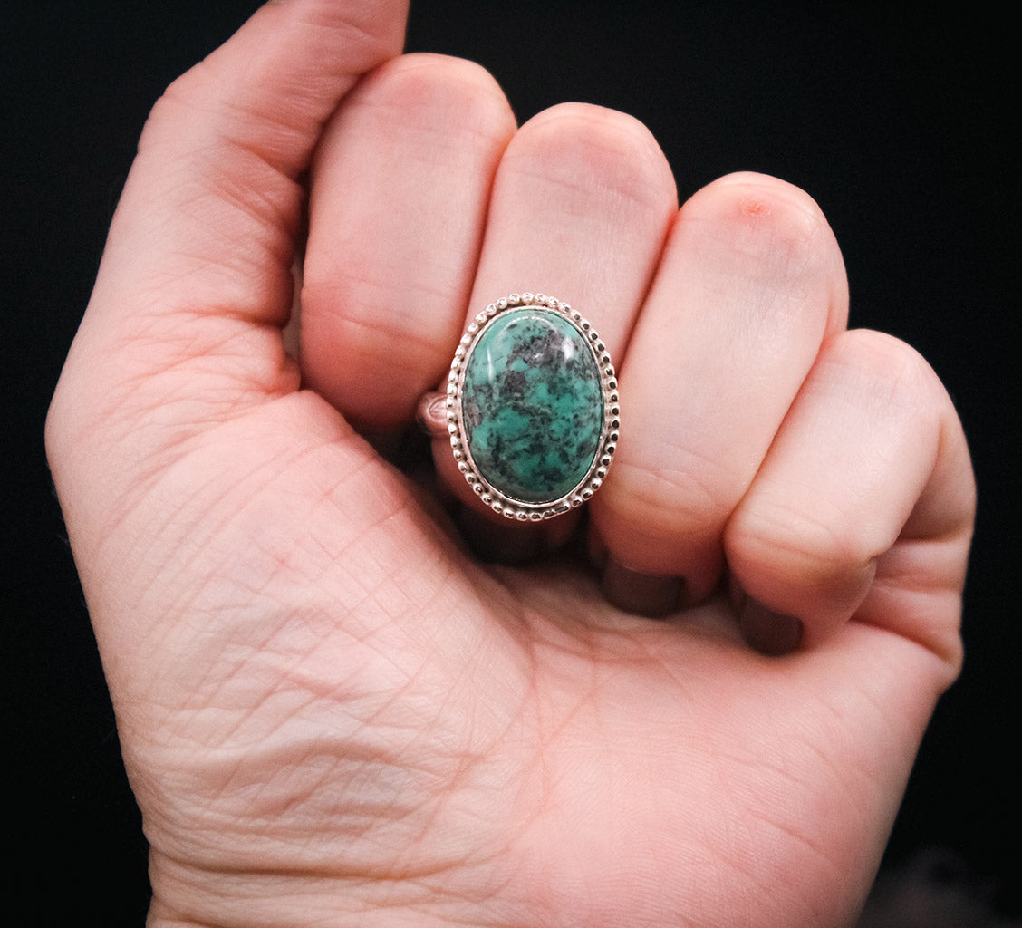 
                  
                    *Custom Order - Turquoise Decorative Sterling Silver Ring – Size 7
                  
                