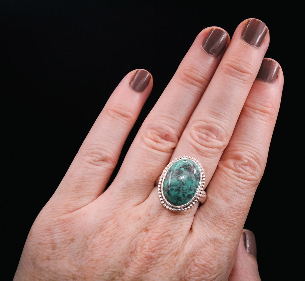 
                  
                    *Custom Order - Turquoise Decorative Sterling Silver Ring – Size 7
                  
                