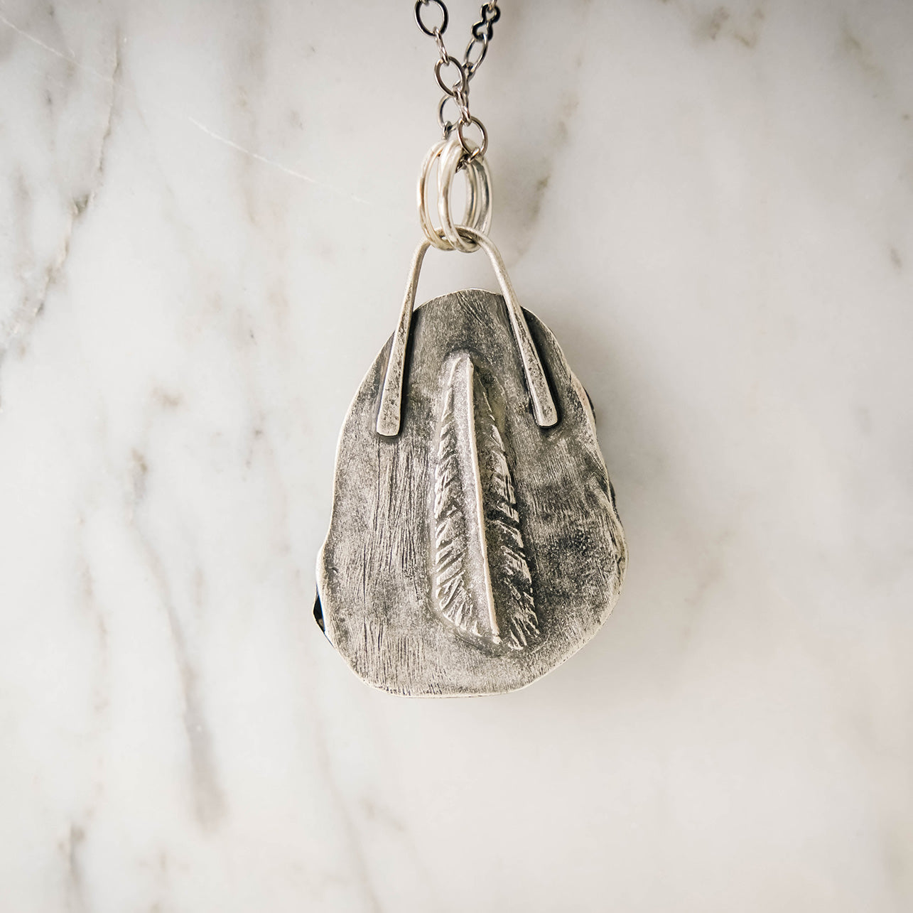 
                  
                    **Custom Order for Bonnie - Maligano Jasper Pear Decorative Pendant with Patina
                  
                