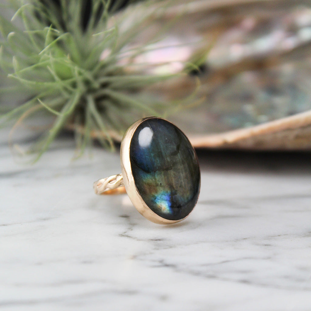 
                  
                    Oval Labradorite Ring in 14K Gold Fill – Size 6.5
                  
                