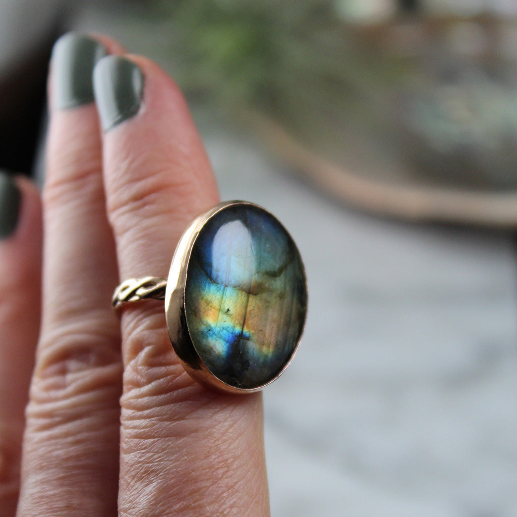 
                  
                    Oval Labradorite Ring in 14K Gold Fill – Size 6.5
                  
                