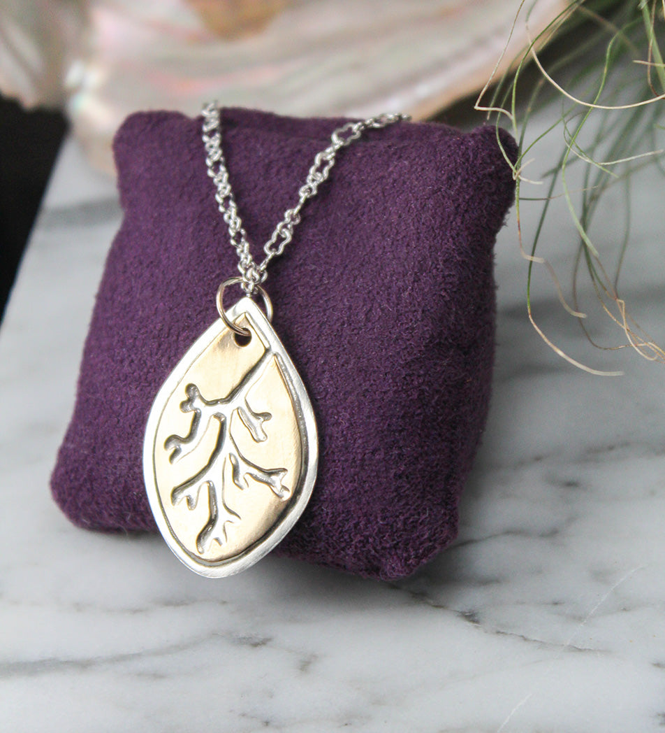 
                  
                    Coral Inspired Knockout Teardrop Charm in 14K Gold Fill and Sterling Silver
                  
                