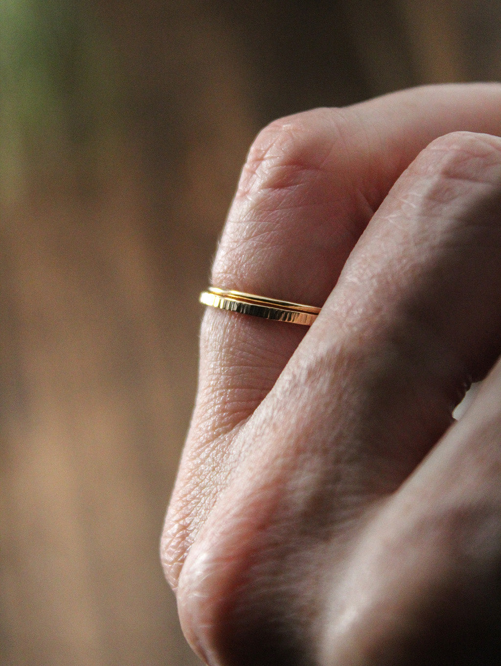 
                  
                    14K Gold Fill Hammered + Smooth Stacker ring duo (2) - MADE TO ORDER
                  
                