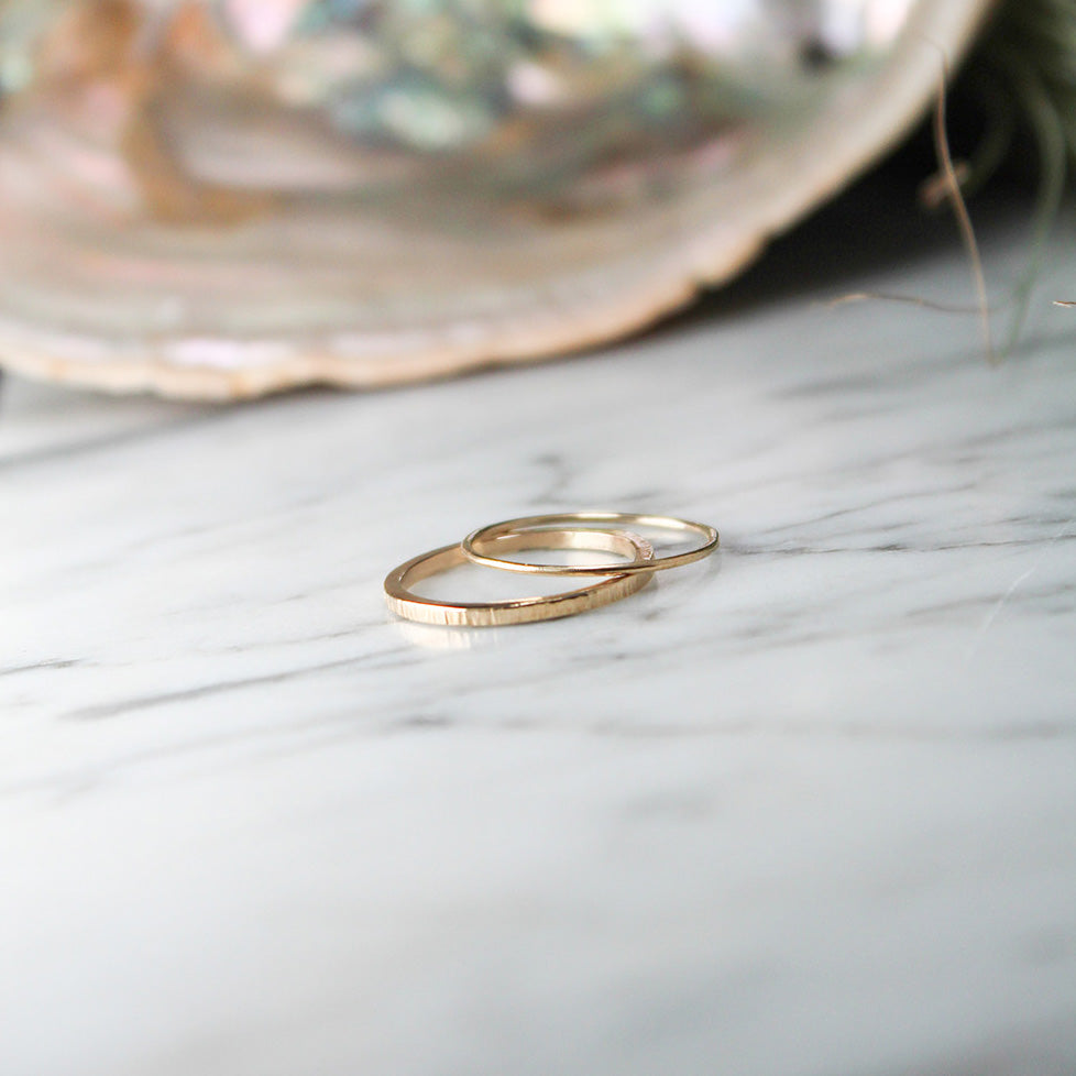 
                  
                    14K Gold Fill Hammered + Smooth Stacker ring duo (2) - MADE TO ORDER
                  
                