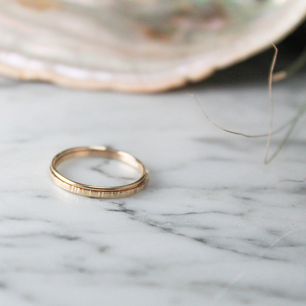 
                  
                    14K Gold Fill Hammered + Smooth Stacker ring duo (2) - MADE TO ORDER
                  
                