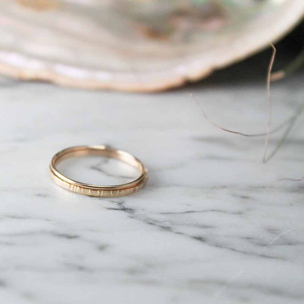 
                  
                    14K Gold Fill Hammered + Smooth Stacker ring duo (2) - MADE TO ORDER
                  
                