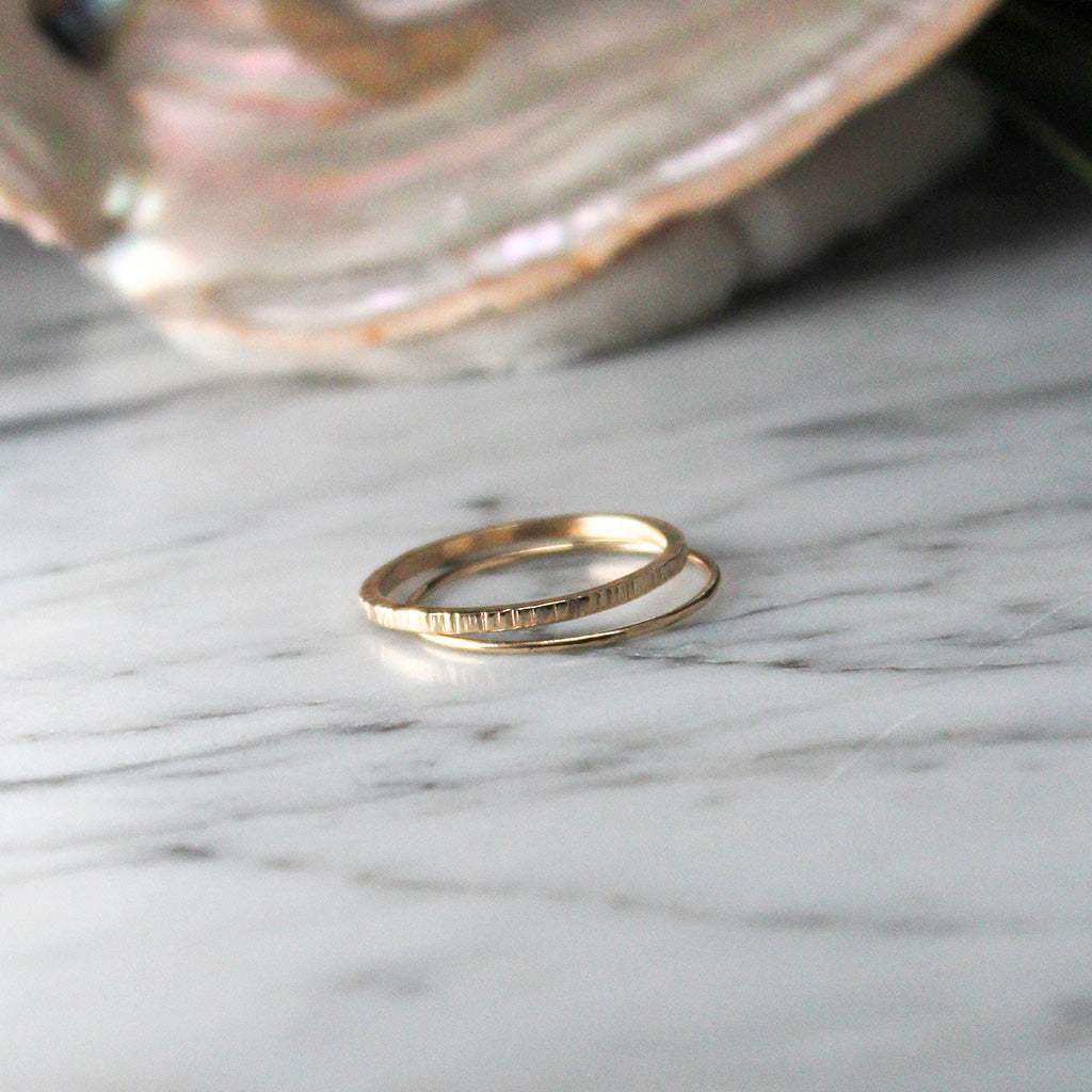 
                  
                    14K Gold Fill Hammered + Smooth Stacker ring duo (2) - MADE TO ORDER
                  
                