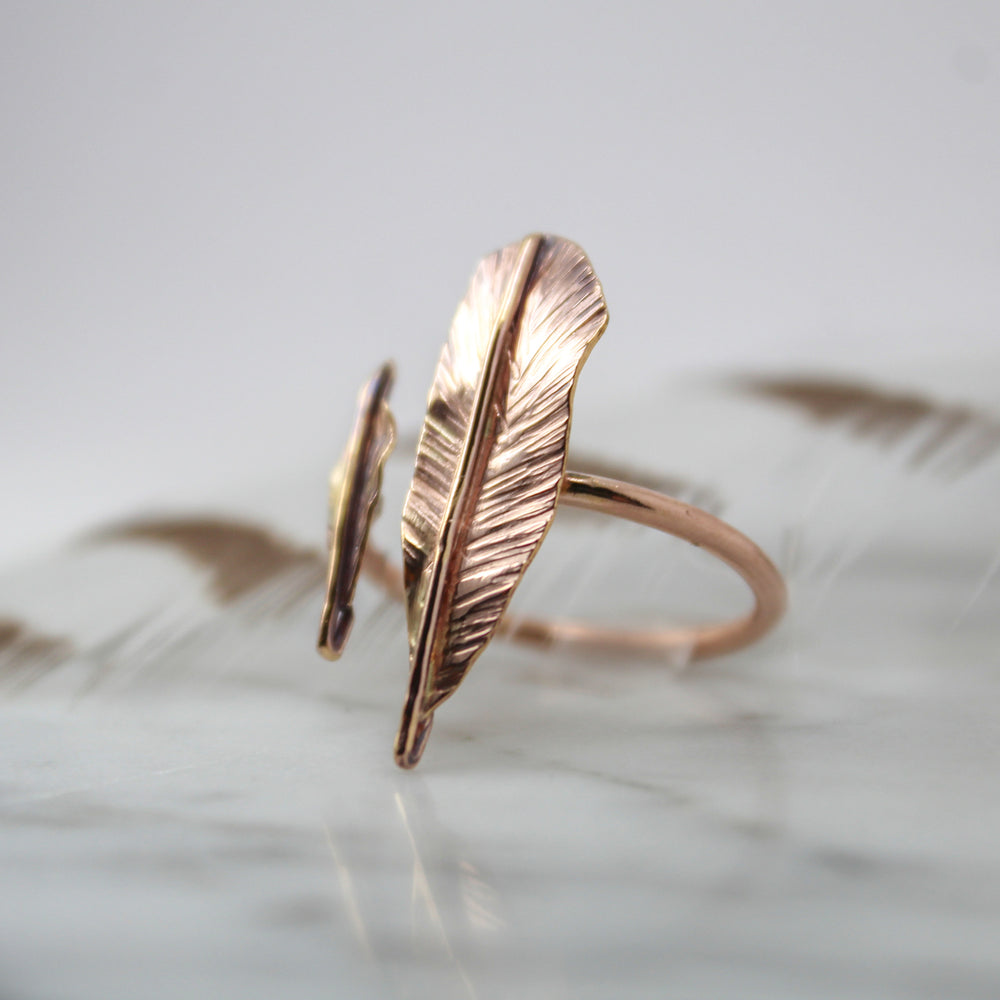 Double on sale feather ring