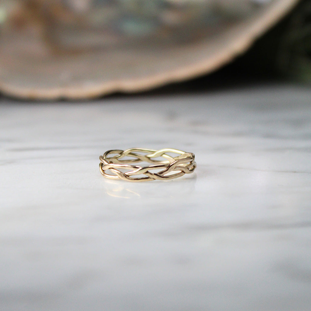 Delicate Hammered Woven Band in 14K Gold Fill
